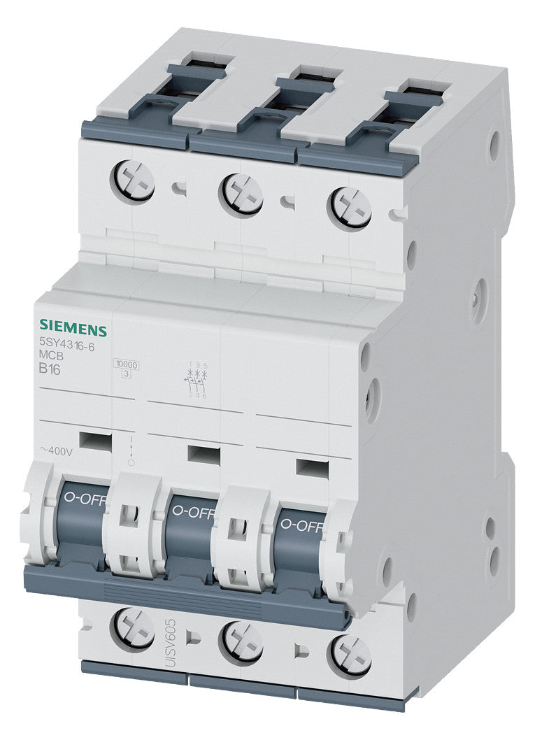 SIEMENS Leitungsschutzschalter UC B 16A 5SY4316-6 3p 400V 3TE 50Hz IP20