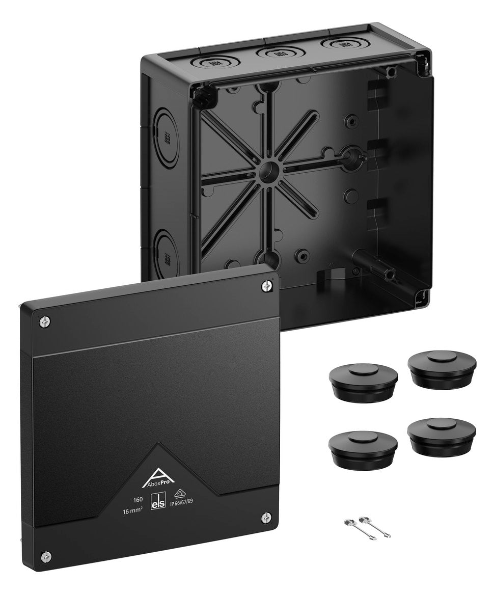 SPELSBERG Abzweigkasten 182x182mm Kst sw Abox Pro 160-L/sw IP66/IP67/IP69 IK09