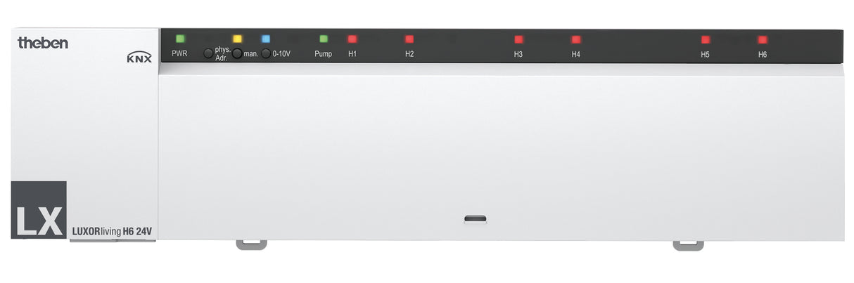 THEBEN Heizungsaktor KNX REG 12Ausg 24V LUXORliving H6 24V Handschaltung