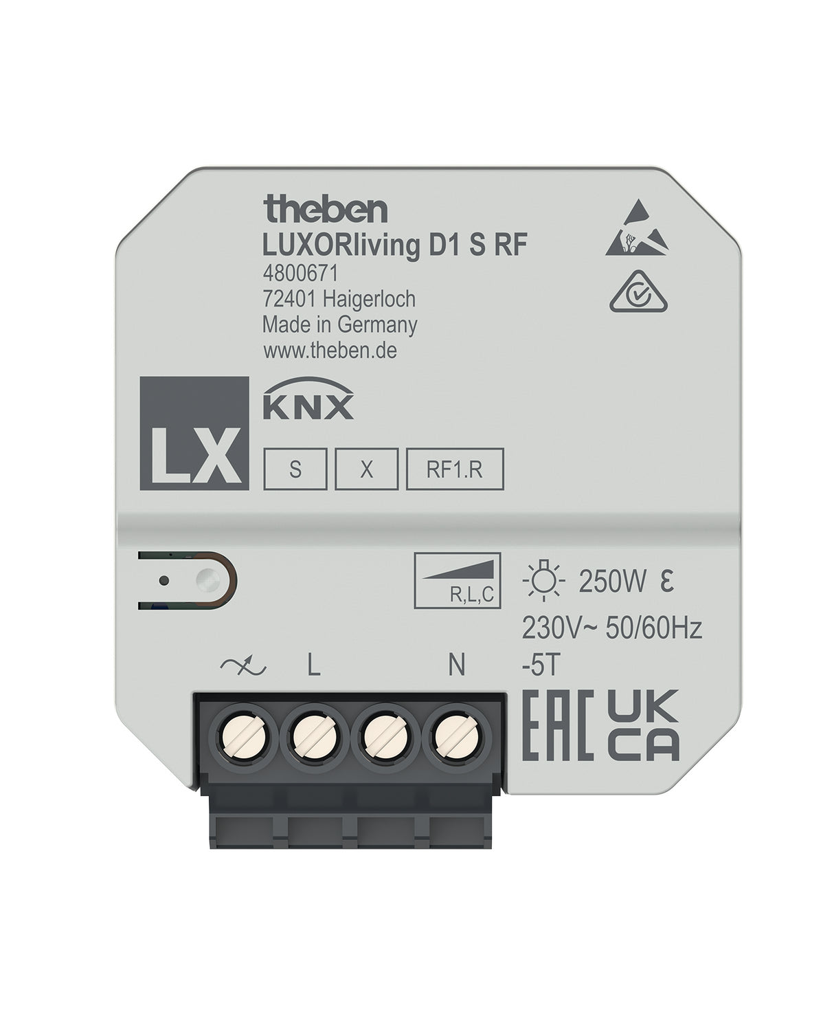 THEBEN Dimmaktor KNX LUXORliving 2-250W LUXORliving D1 S RF Bussystem KNX-RF (Fu