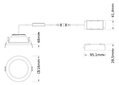 LEDVANCE LED-Einbaustrahler 7-13W EVG ws DL CMFT D100 P 13W MS 940 OP WT 1LED ws