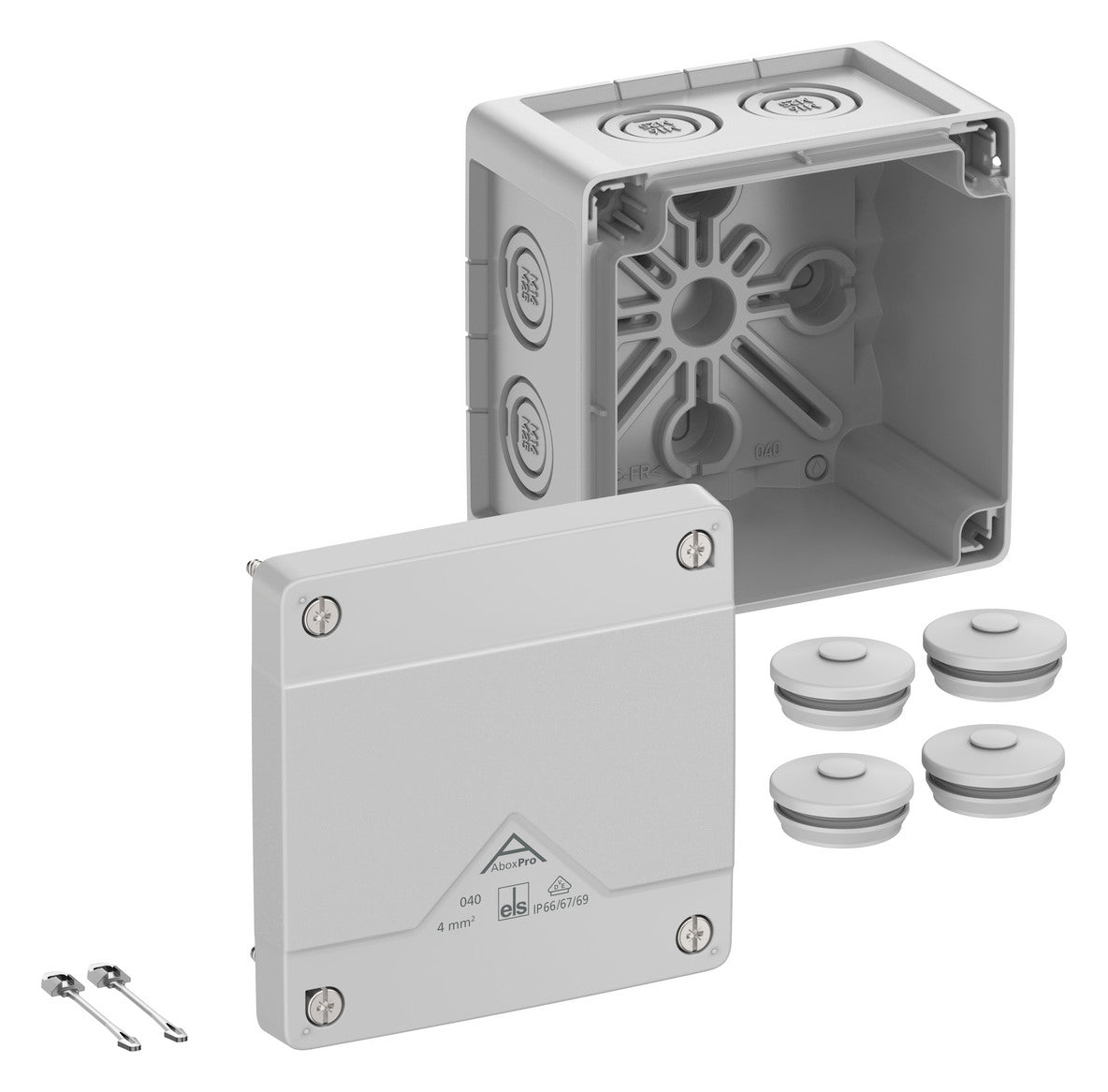 SPELSBERG Abzweigkasten 102x102mm Kst gr Abox Pro 040-L IP66/IP67/IP69 IK09 hfr
