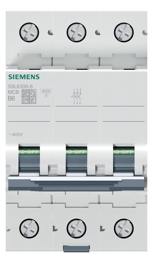 SIEMENS Leitungsschutzschalter UC B 6A 5SL6306-6 3p 400V 3TE 50Hz IP20