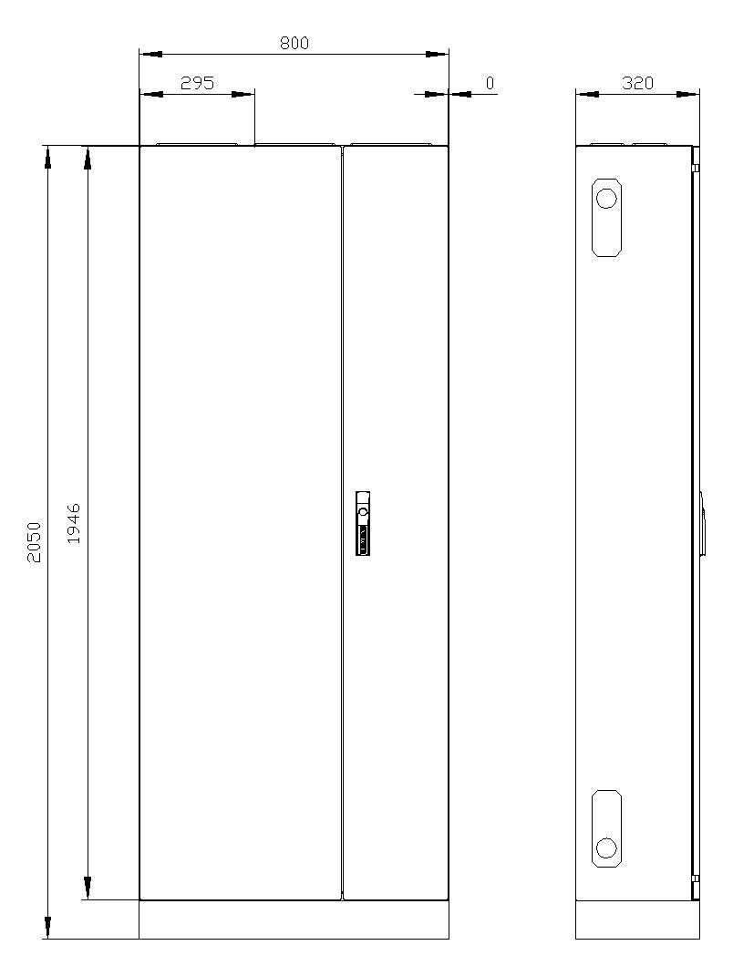 SIEMENS Standgehäuse ST IP55 ET320mm 8GK1333-8KN34 B800xH1950xT320mm geschl