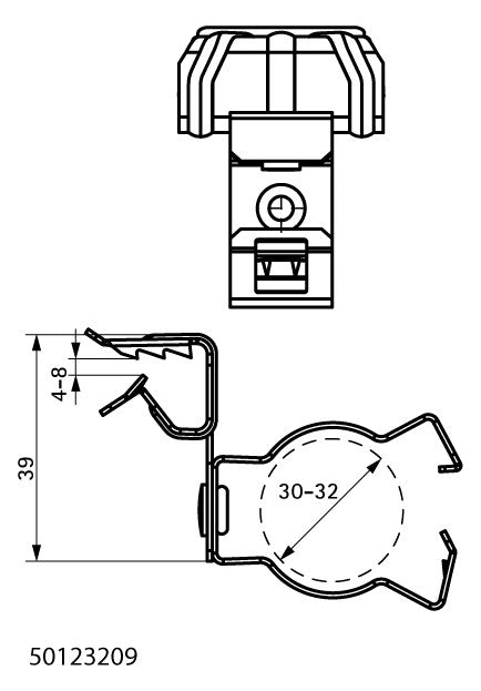 WALRAVEN Trägerklammer 30-32mm 4-8mm Britclips 50123209 Federst besch