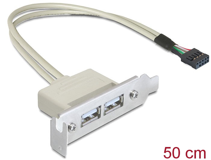 Delock Slotblech USB 2.0 Low Profile 2 Port