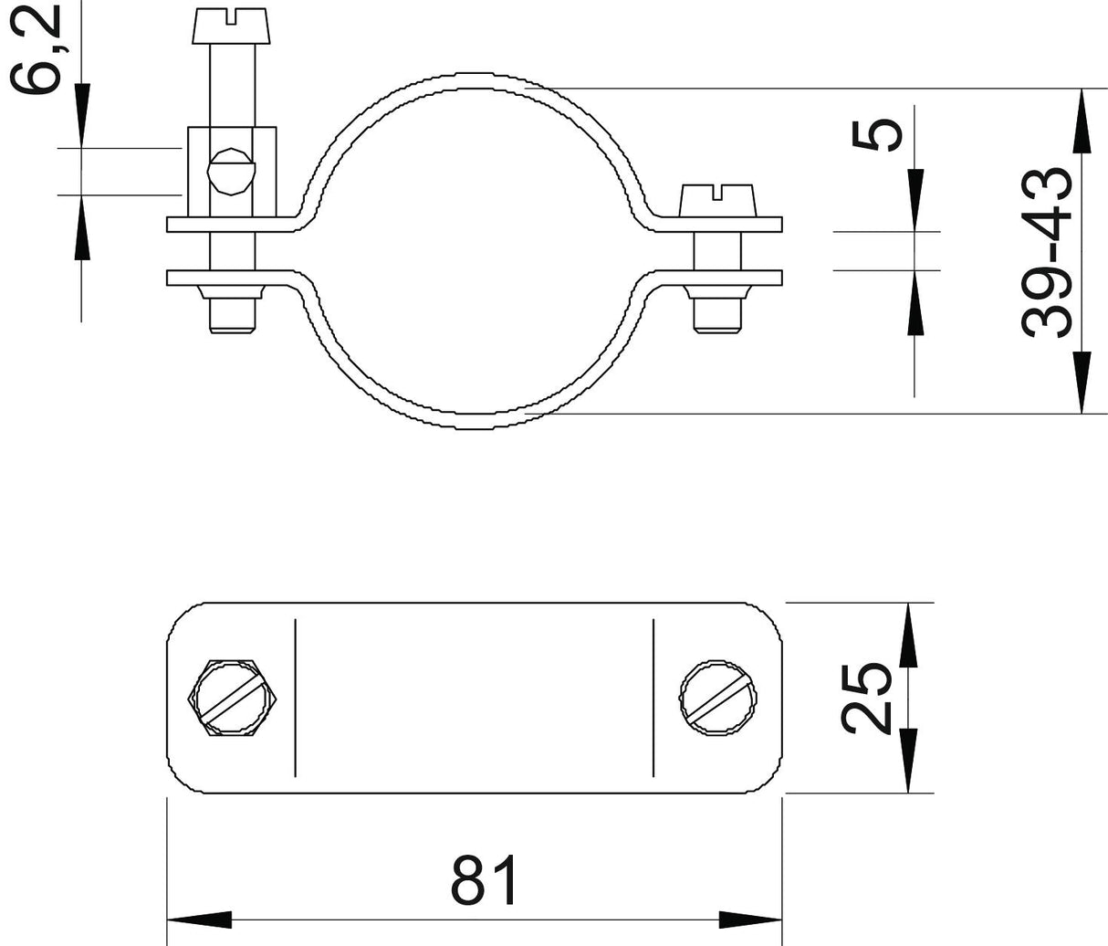 BETTERMANN Erdungsrohrschelle Cu 39-43mm 942 43 unbeh 1f 1,5-16qmm
