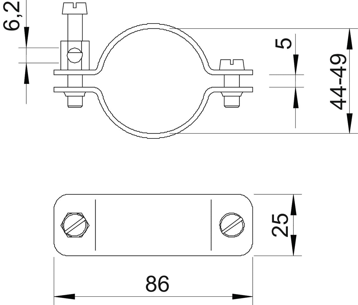 BETTERMANN Erdungsrohrschelle Cu 44-49mm 942 49 unbeh 1f 1,5-16qmm