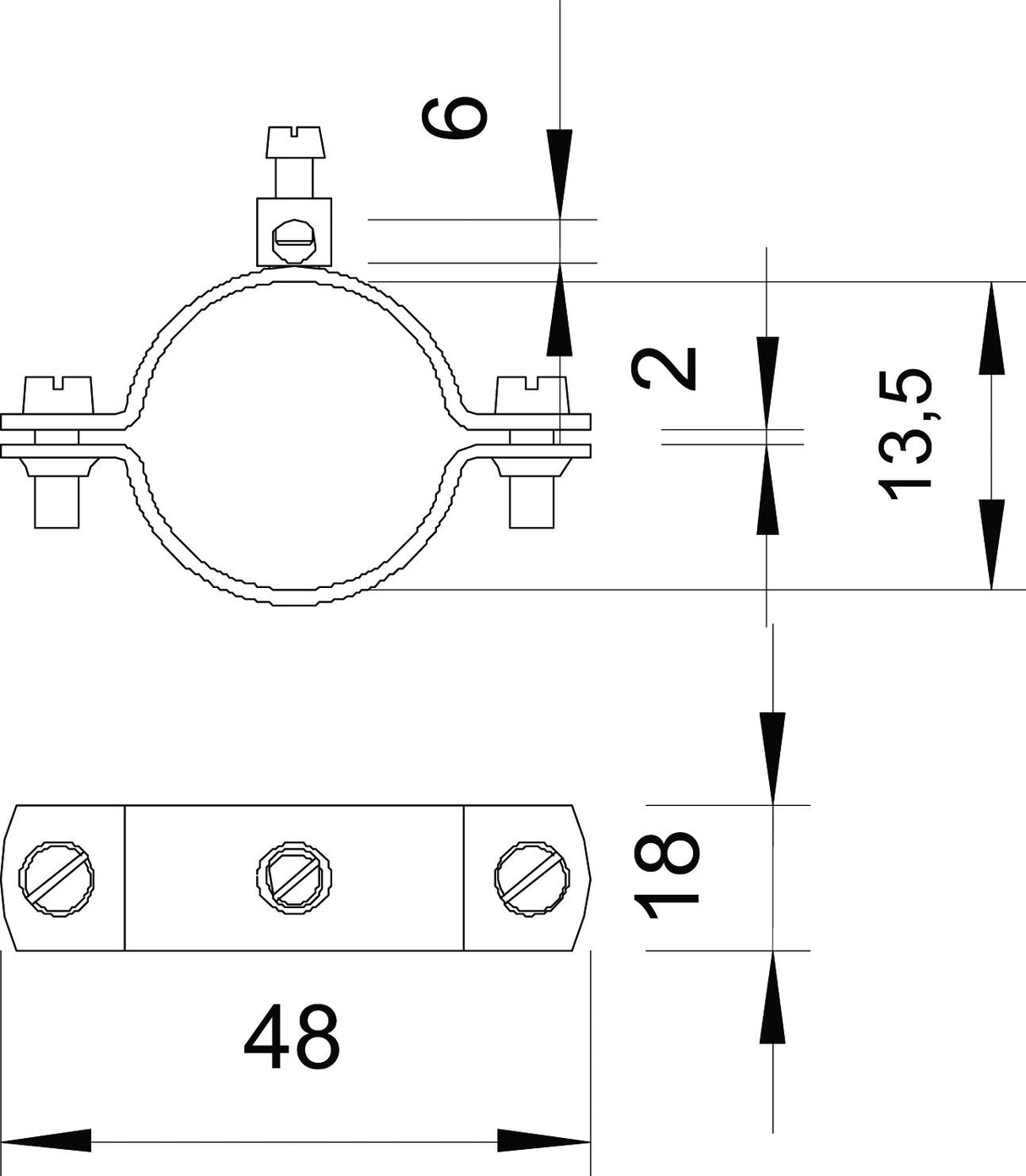 BETTERMANN Erdungsrohrschelle ST g/vz 1f 925 1/4 11,5-13,5mm 1,5-16qmm