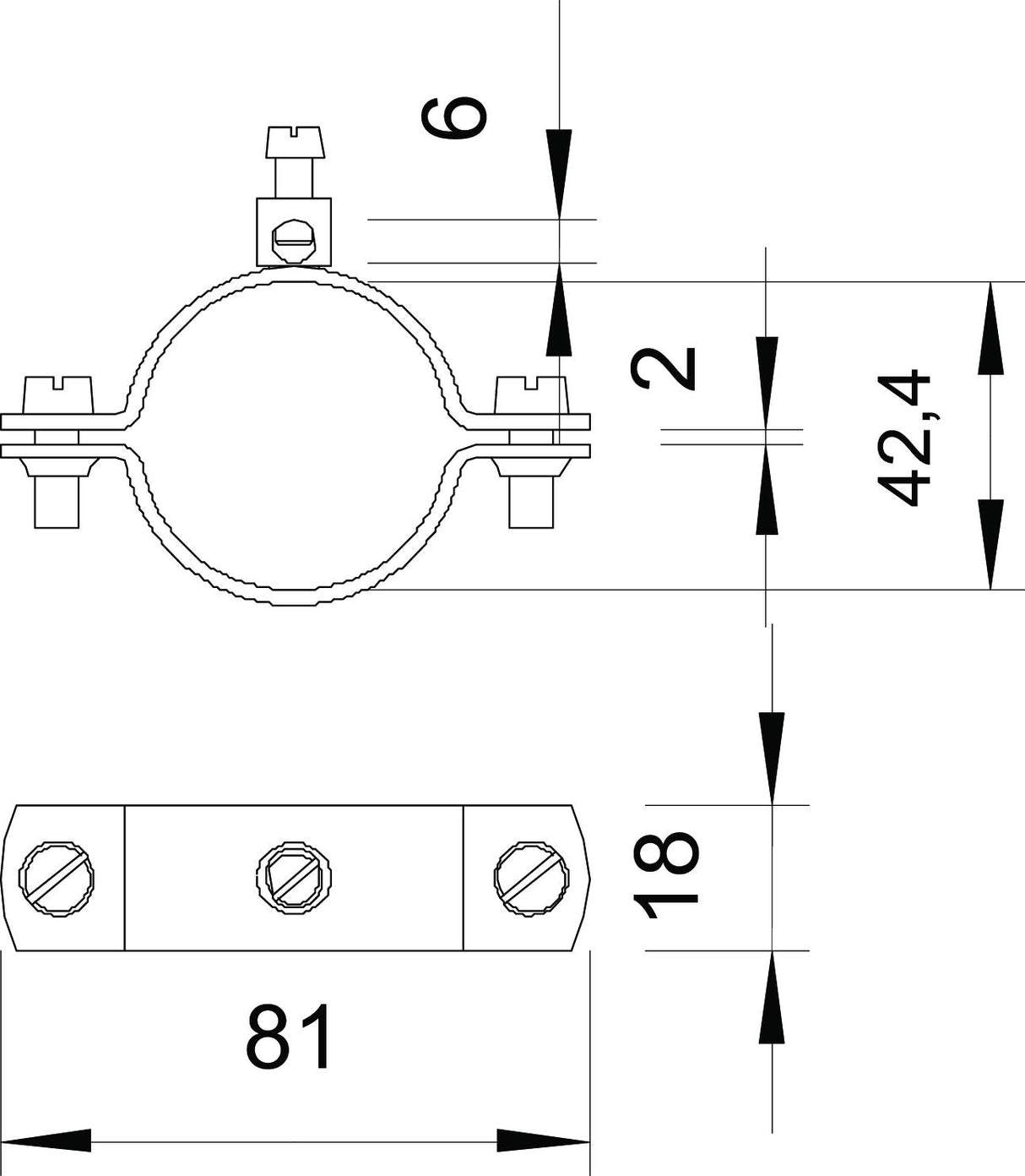 BETTERMANN Erdungsrohrschelle ST g/vz 1f 925 1 1/4 40,4-42,4mm 1,5-16qmm