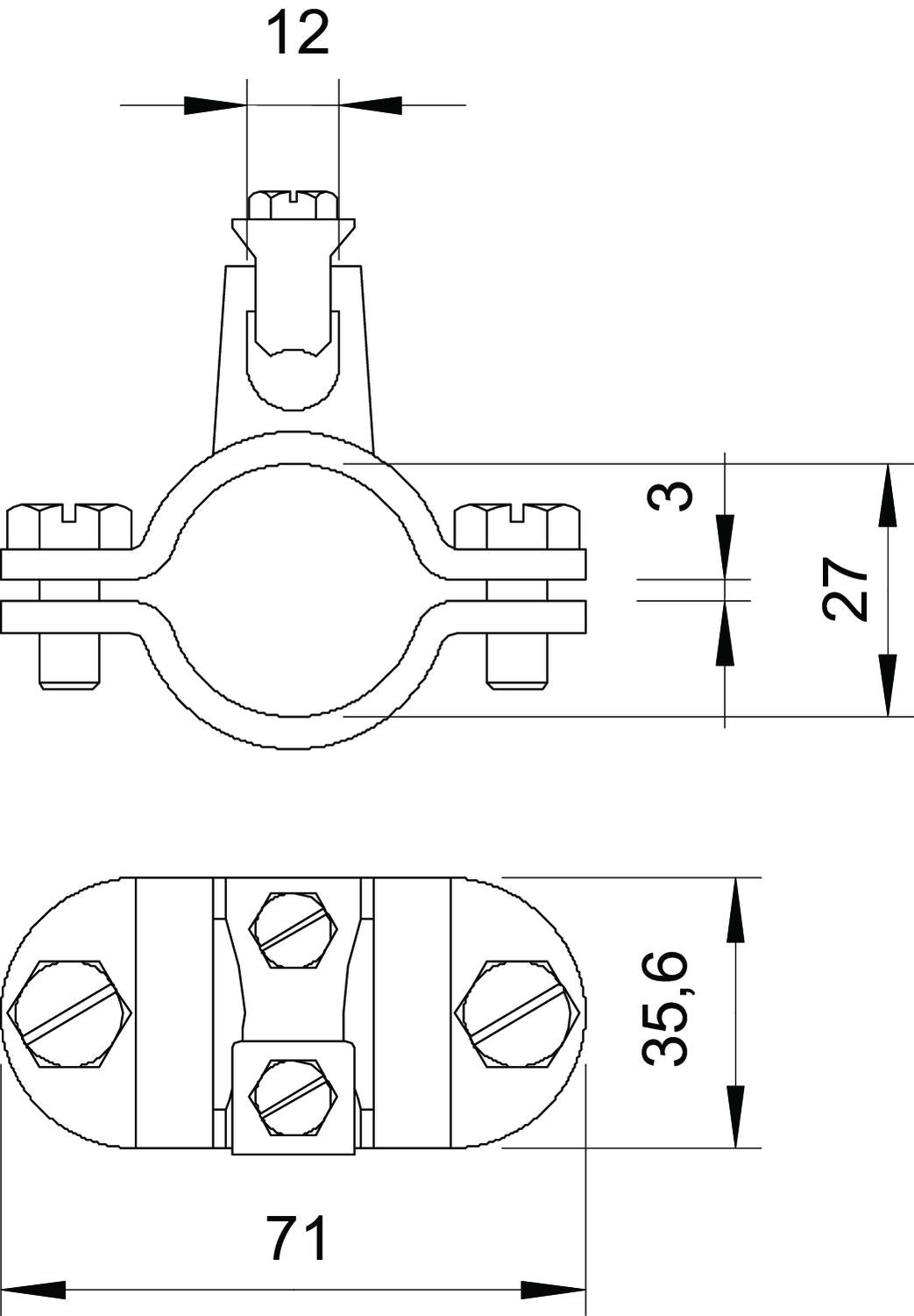 BETTERMANN Erdungsrohrschelle ST 24-27mm 952 Z 3/4 f/vz 1f 16-70qmm