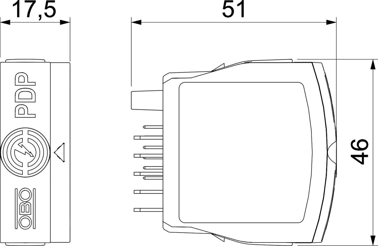 BETTERMANN Ableiter Typ3 0,43A Basiselem PDP-P-2x2-5-OS opt