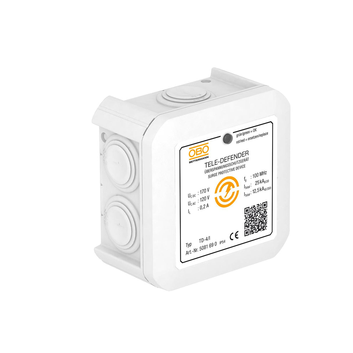 BETTERMANN Ableiter Typ3 120VAC 170VDC TD-4/I 0,2A AP opt Klemme 300Va-a