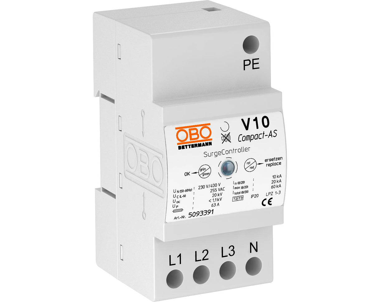 BETTERMANN Überspannungsableiter 230VAC V10 COMPACT-AS Netzform-/TT 1,1kV 2,5TE