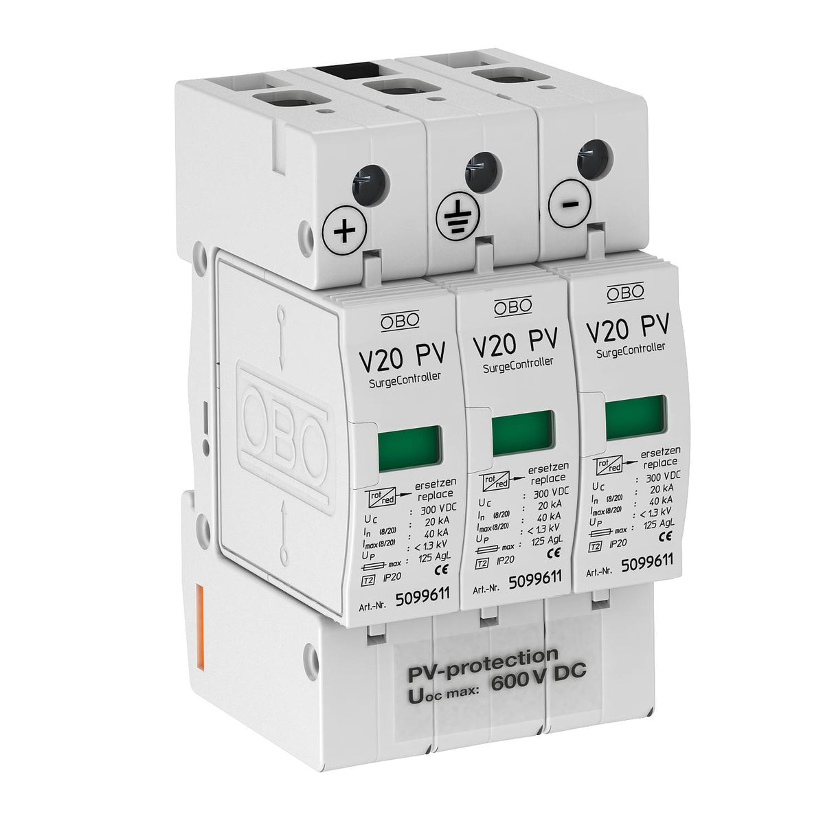 BETTERMANN Überspannungsableiter 600VDC V20-C 3PH-600 DCNetzform- 2,6kV 3TE