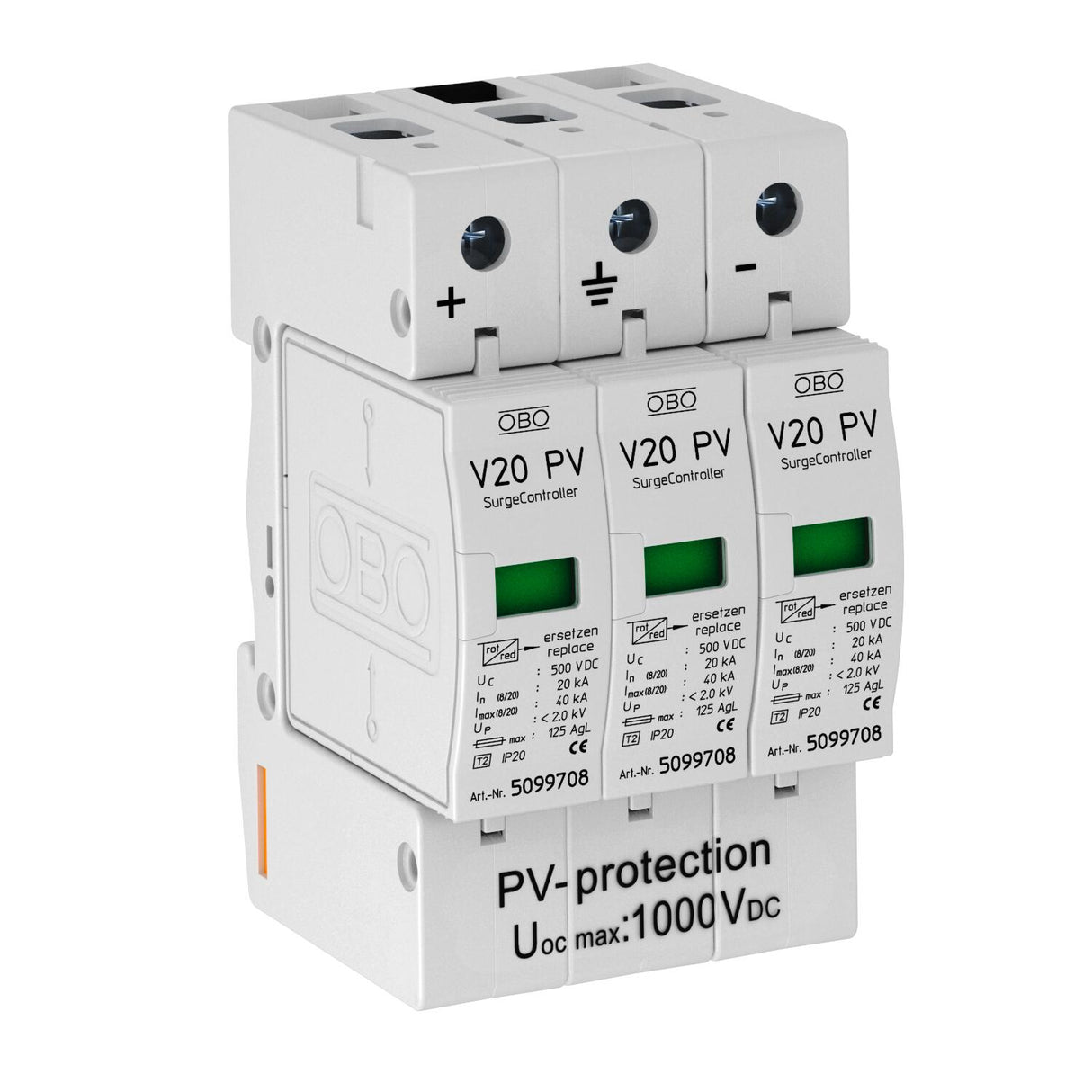 BETTERMANN Überspannungsableiter 1000VDC V20-C 3-PH-1000 DCNetzform- 4kV 3TE