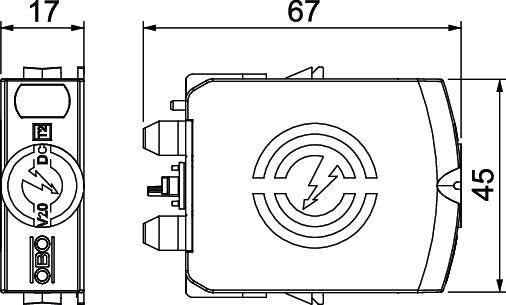 BETTERMANN Überspannungsableiter 0,5kV V20-DC-60-0 DCNetzform- 1TE Basiselem