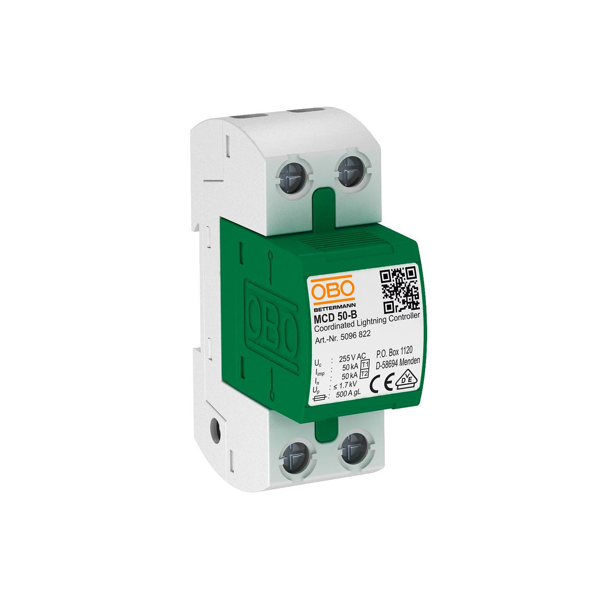 BETTERMANN Blitzstromableiter TN TN-C TN-S TT 230VAC 1,3kV 2TE TS35 25kA