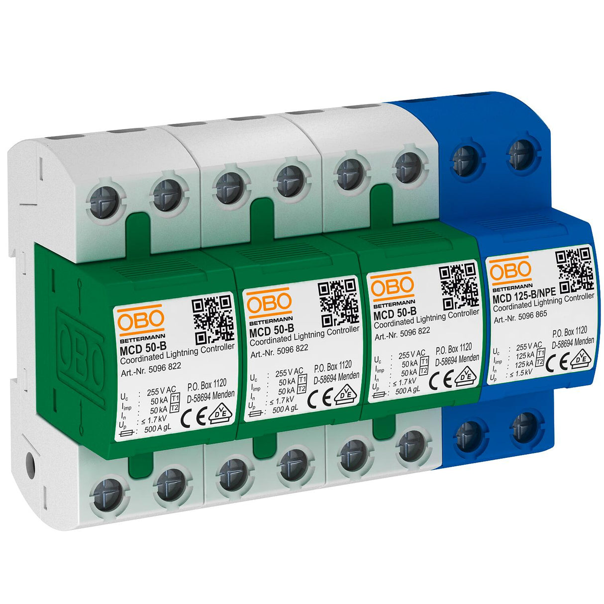 BETTERMANN Blitzstromableiter TN 230VAC TN-S TT 1,3kV 8TE TS35 25kA TN-C-S