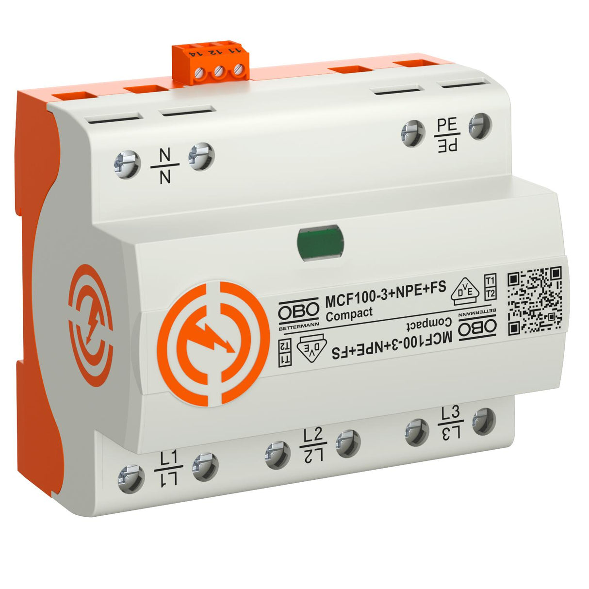 BETTERMANN Kombi-Ableiter TS35 4p 230VAC MCF100-3+NPE+FS 1,5kV Fernsign 6TE TS35