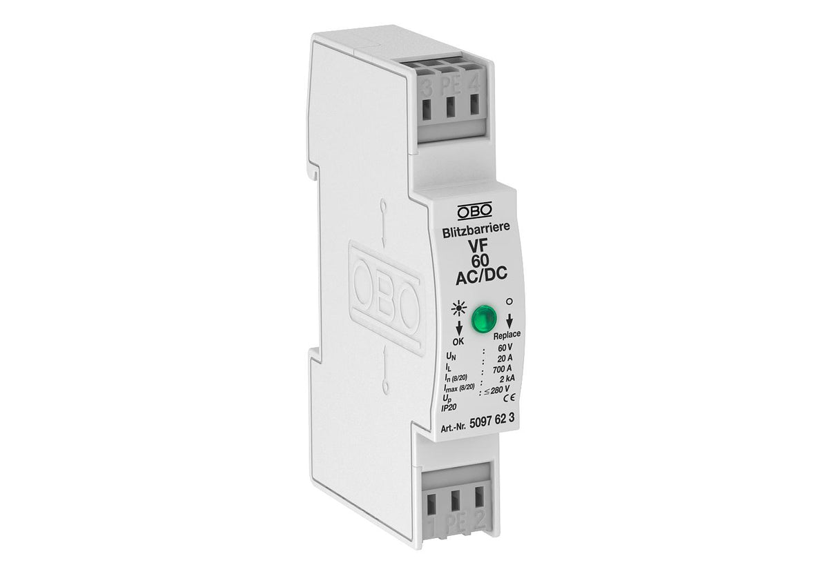 BETTERMANN Überspannungsschutzgerät TS35 VF60-AC/DC 60VAC 60VDC 1,2kVa-e opt