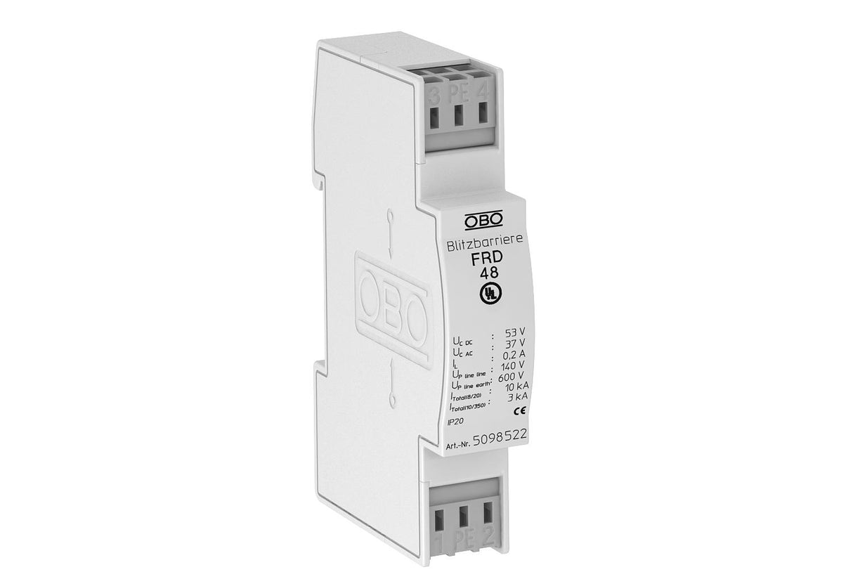 BETTERMANN Ableiter Typ3 0-37VAC 0-53VDC FRD 48 0,2A TS35 Klemme 140Va-a 600Va-e