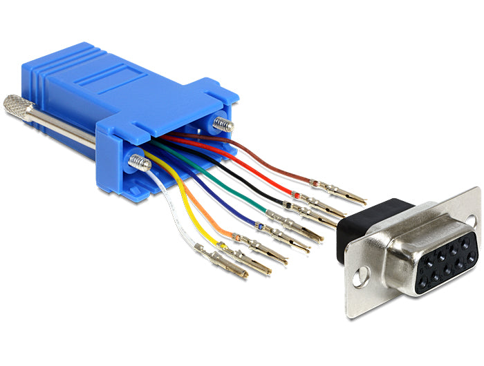 Delock D-Sub 9 Pin Buchse > RJ45 Buchse Montagesatz