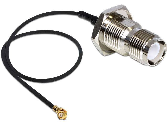 Delock Antennenkabel RP-TNC Buchse zum Einbau zu I-PEX Inc., MHF® I Stecker 1.37 20 cm spritzwassergeschützt