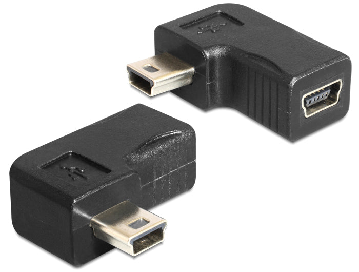 Delock Adapter USB-B mini 5 Pin Stecker / Buchse 90°gewinkelt
