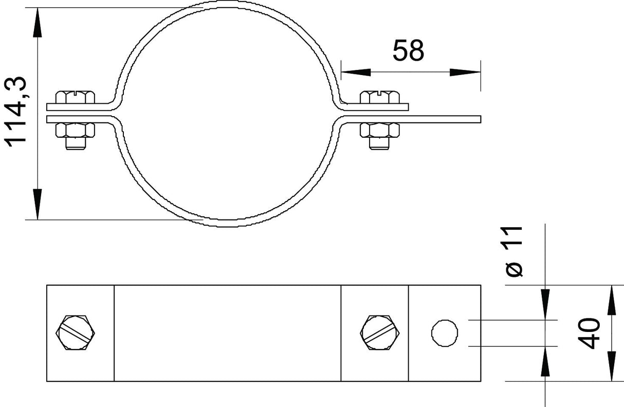 BETTERMANN Rohrschelle 114,3mm ST f/vz 303 DIN-4 11mm