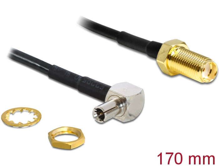 Delock Antennenkabel SMA Buchse zum Einbau > TS-9 90° Stecker 170 mm