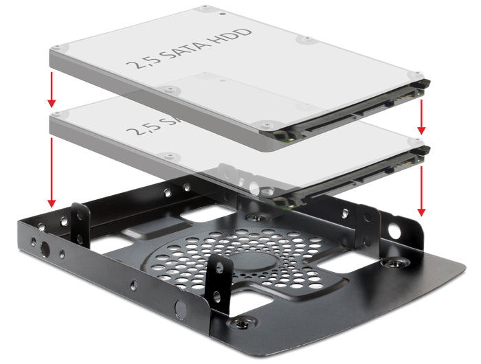 Delock Einbaurahmen 3.5″ > 2 x 2.5″ HDD
