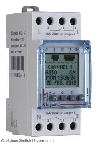 Schaltuhr Legrand MaxiRex T 24h 1 Wechsler, analog ohne Gangreserve