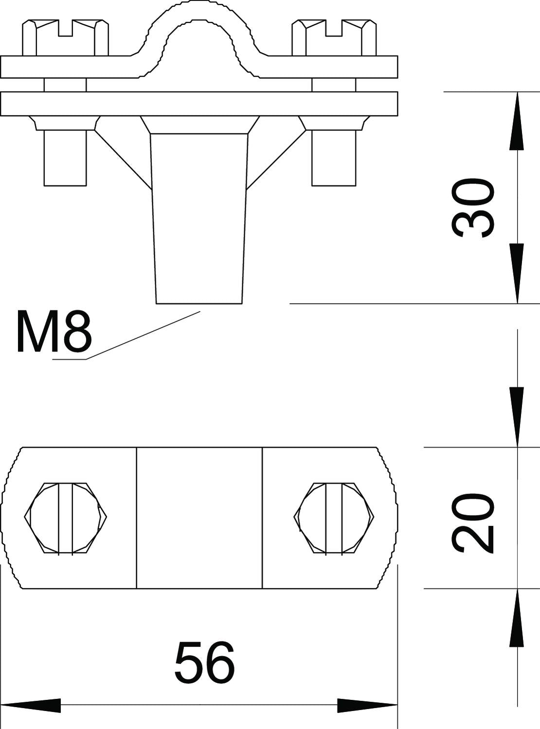 BETTERMANN Leitungshalter Blitzsch 8-10 168 DIN-K-M8 m.Schraubsch Bohrung/m.Gew