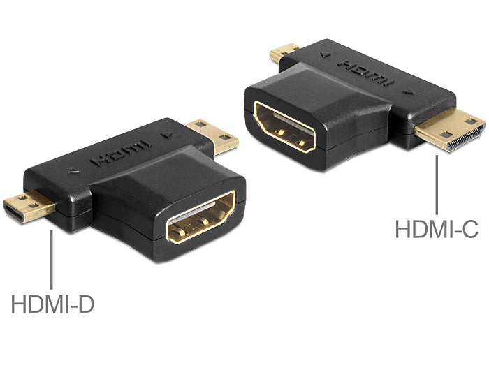 Delock Adapter HDMI-A Buchse > HDMI-C + HDMI-D Stecker