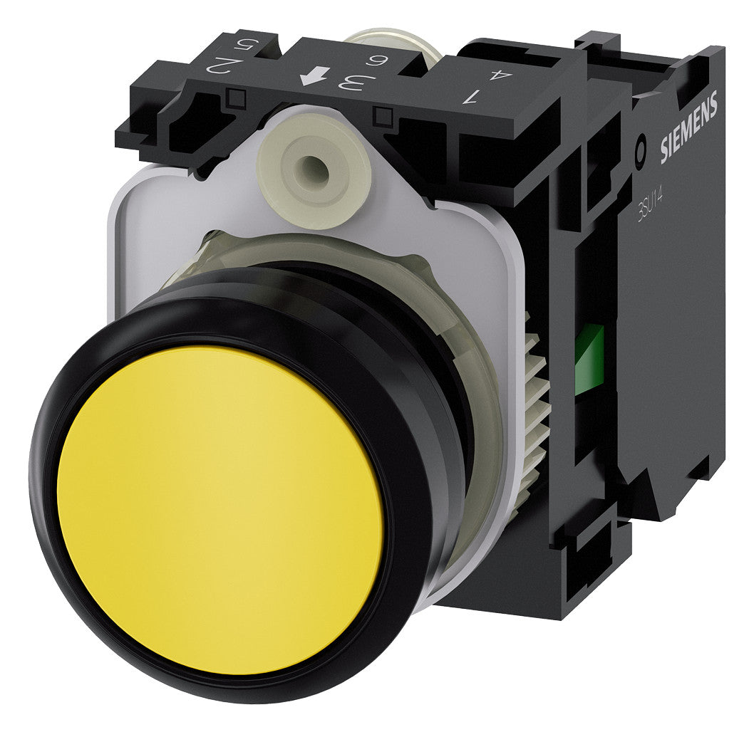 SIEMENS Drucktaster 1f ge rnd 22mm 1S 3SU1100-0AB30-1BA0 29,45x10,4mm IP67K