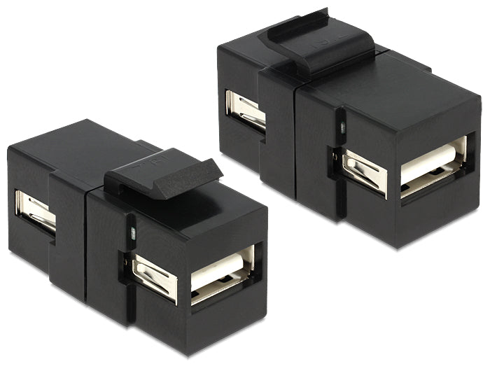 Delock Keystone Modul USB 2.0 A Buchse > USB 2.0 A Buchse schwarz
