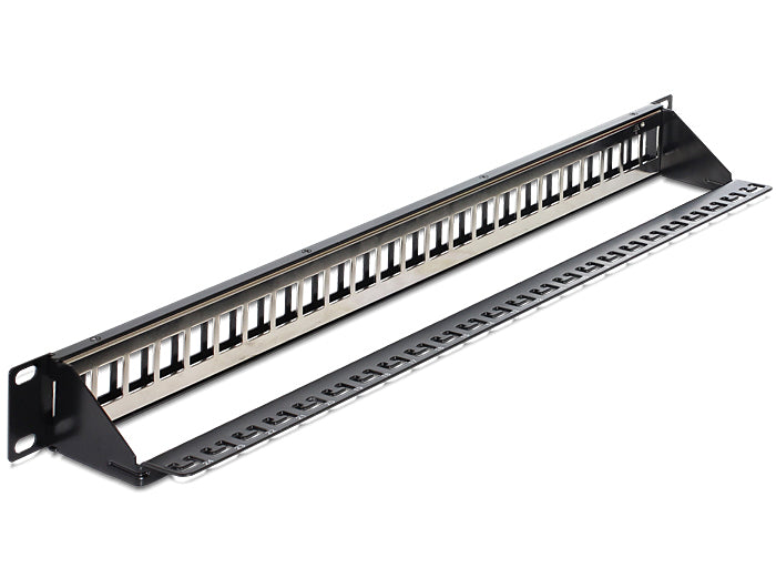 Delock 19″ Keystone Patchpanel 24 Port schwarz