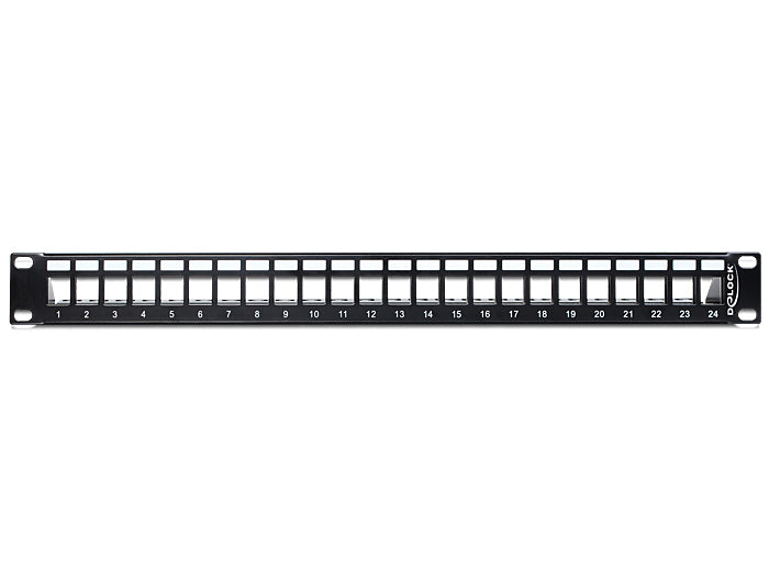 Delock 19″ Keystone Patchpanel 24 Port schwarz