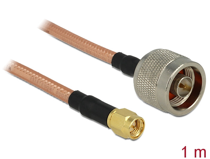 Delock Antennenkabel N Stecker > SMA Stecker RG-142 1 m low loss