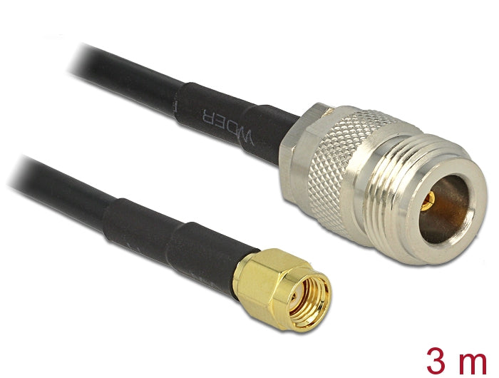 Delock Antennenkabel RP-SMA Stecker > N Buchse LMR195 3 m