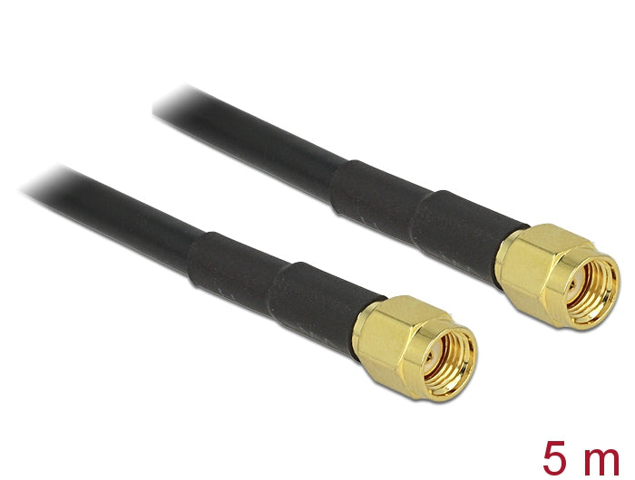 Delock Antennenkabel RP-SMA Stecker > RP-SMA Stecker LMR195 5 m