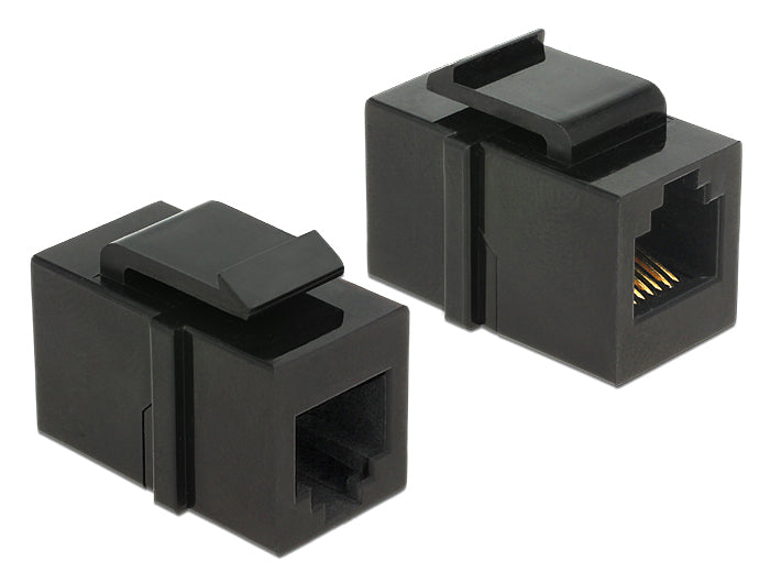 Delock Keystone Modul RJ12 Buchse > RJ12 Buchse Cat.3 schwarz
