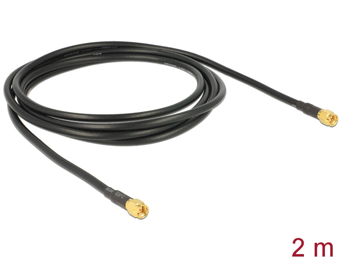 Delock Antennenkabel SMA Stecker > SMA Stecker LMR195 2 m