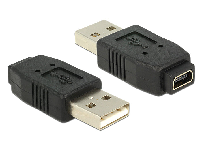 Delock Adapter USB 2.0 A Stecker > mini USB B 5 Pin Buchse