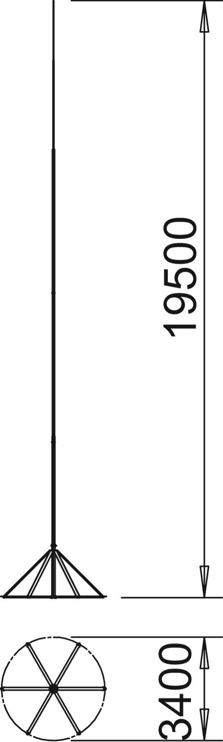 BETTERMANN Fangstange Stativ 19500mm V2A irod 19 198mm Rundleiter unbeh
