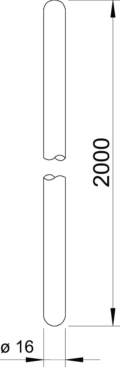 BETTERMANN Erdeinführungsstange 2000mm 200 V4A-2000 16mm V4A unbeh