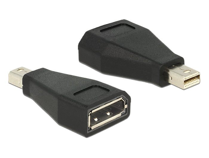 Delock Adapter mini DisplayPort 1.2 Stecker > DisplayPort Buchse schwarz