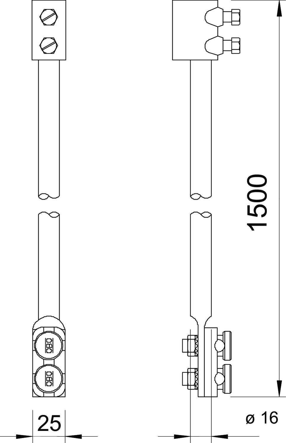 BETTERMANN Erdeinführungsstange 1500mm 204 KL-1500 10mm ST f/vz