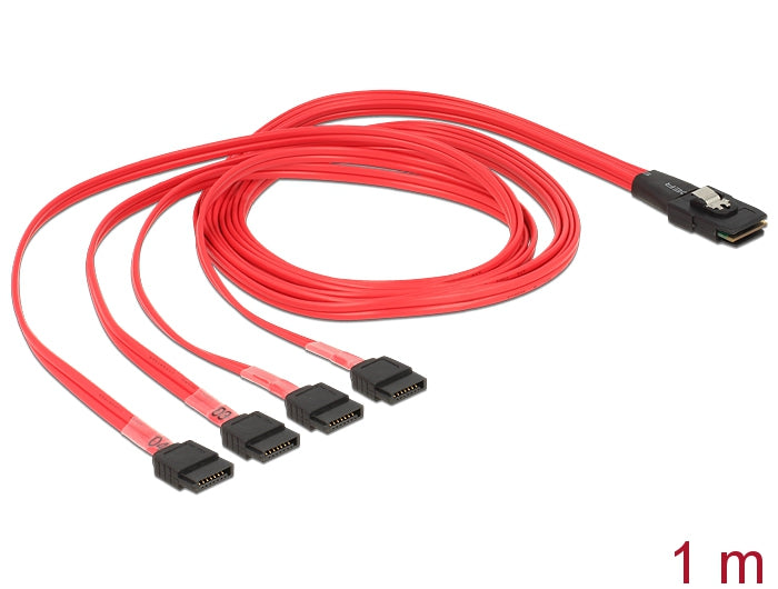 Delock Kabel Mini SAS SFF-8087 > 4 x SATA 7 Pin 1 m
